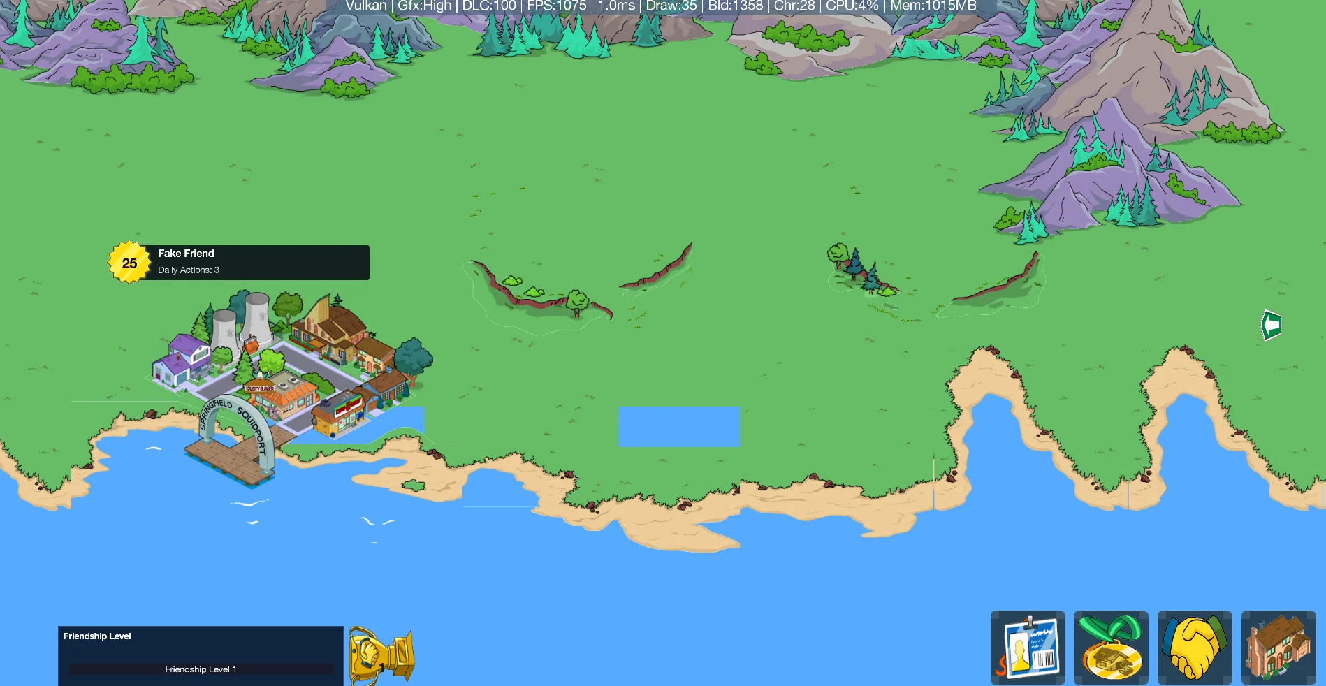 A very early, incomplete render of the friend screen.