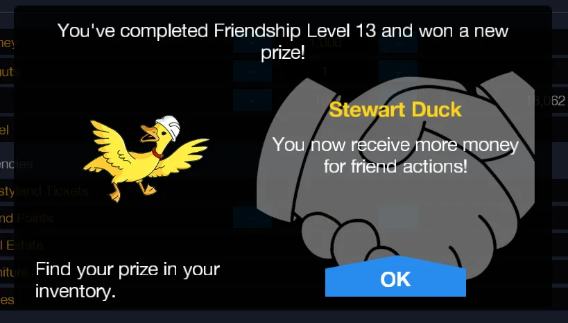 An early implementation of the friendship level prize panel.