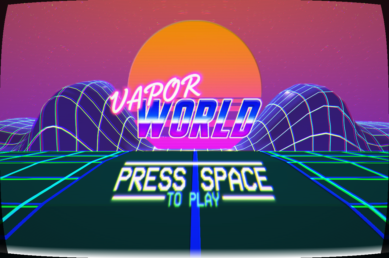 The title screen for VaporWorld.